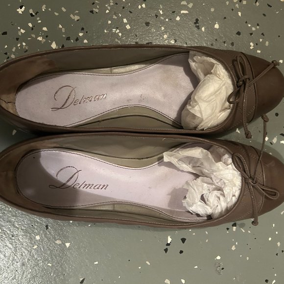 Delman Quilted Leather Ballet Flat Shoe - Picture 1 of 5